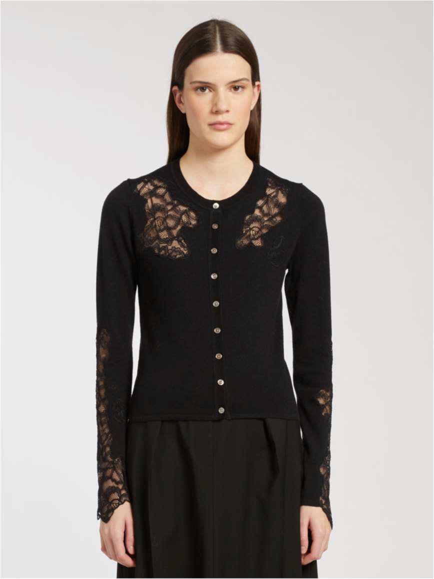 MRL-252334610 NUPAR BLACK LACE CARDIGAN