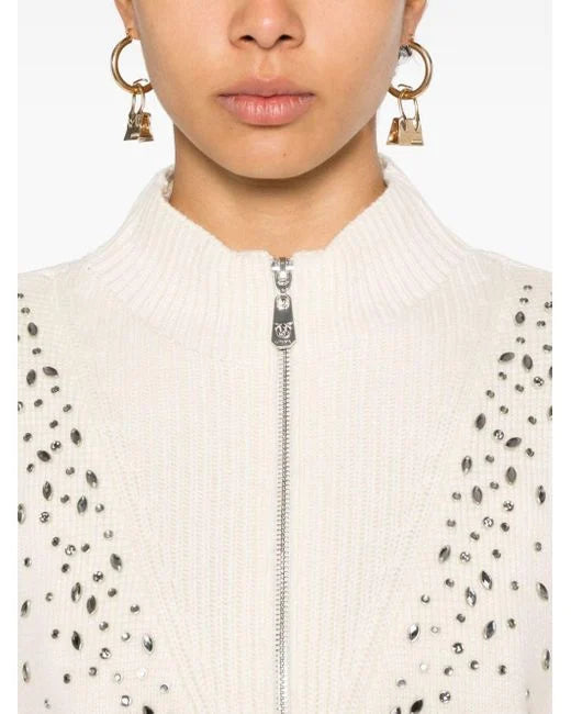 PINKO-10432 BOMBAY WHITE TONE CARDIGAN