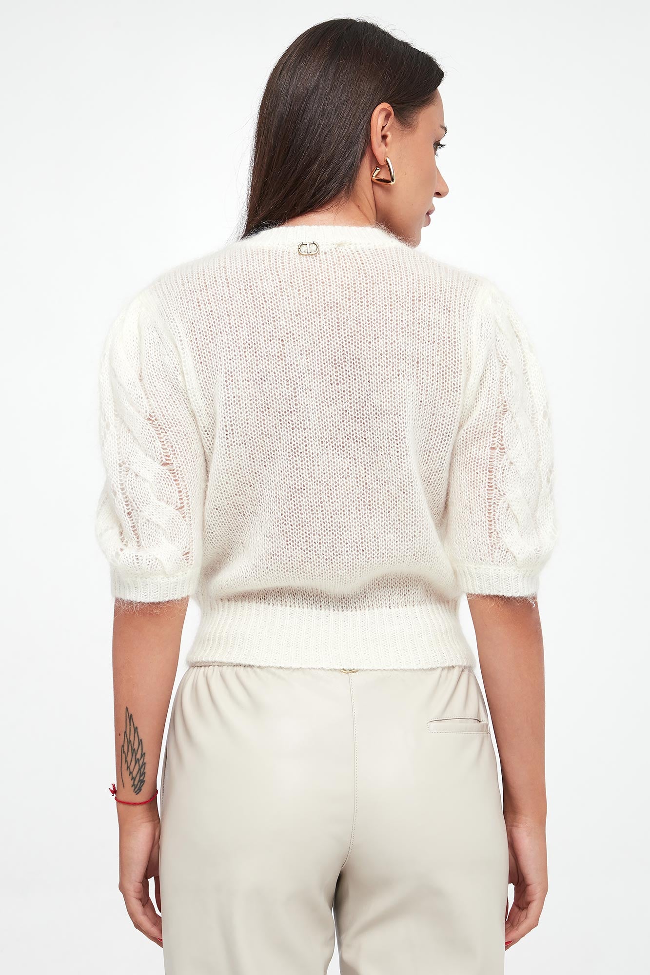 TWS-242TP3423 IVORY KNITTED TOP