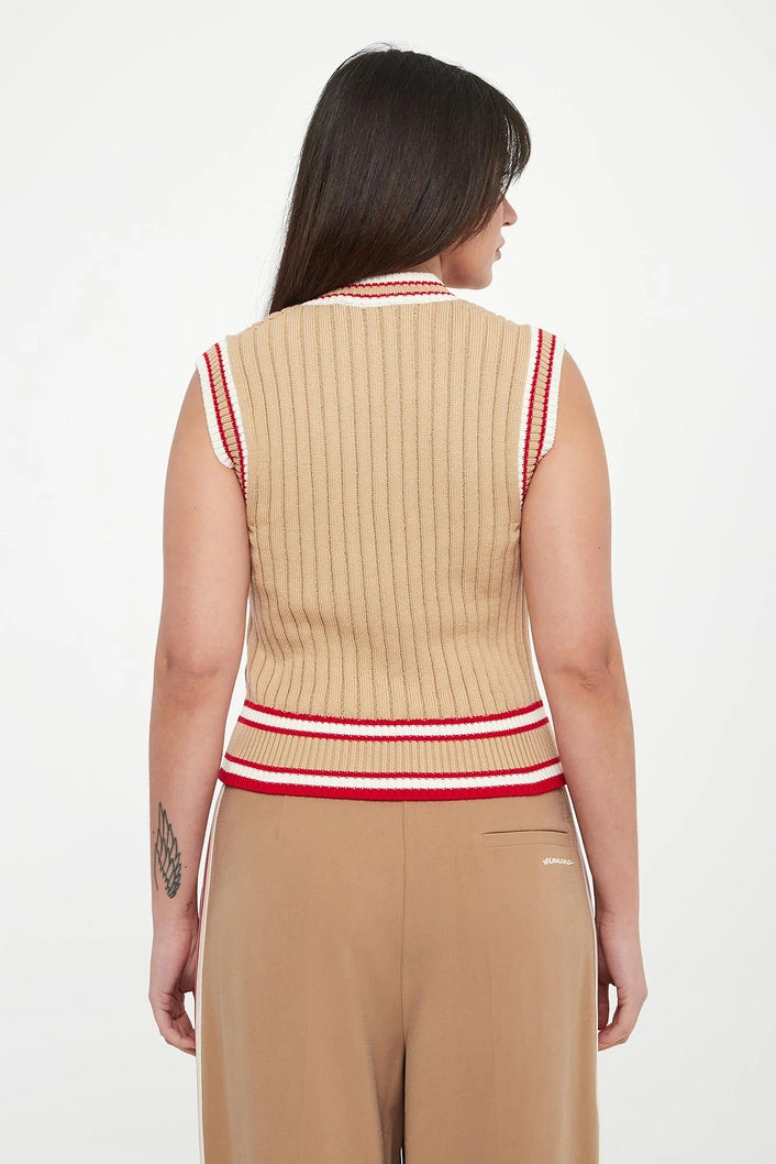 ERF-D48EN014EO1 BEIGE KNIT LOGO VEST