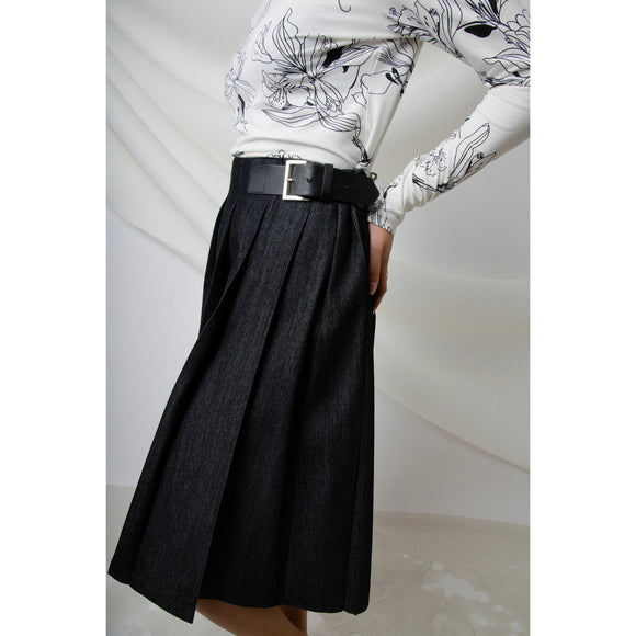 MUN-MNS4578 BLACK DENIM POLARIS SKIRT