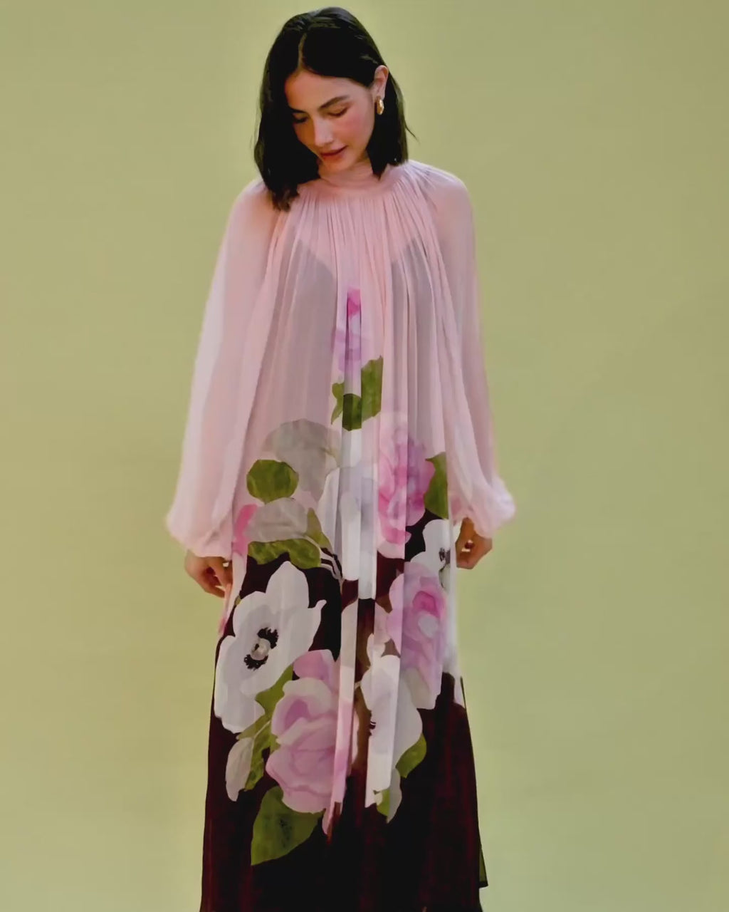 FLR-DR-207 FLORAL CHIFFON DRESS