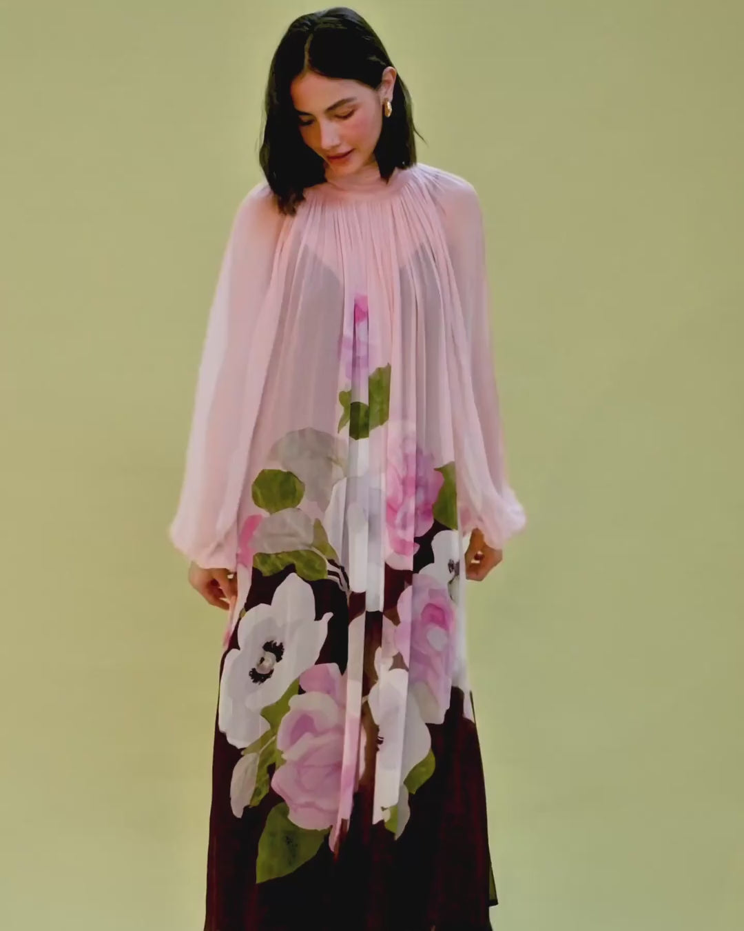 FLR-DR-207 FLORAL CHIFFON DRESS