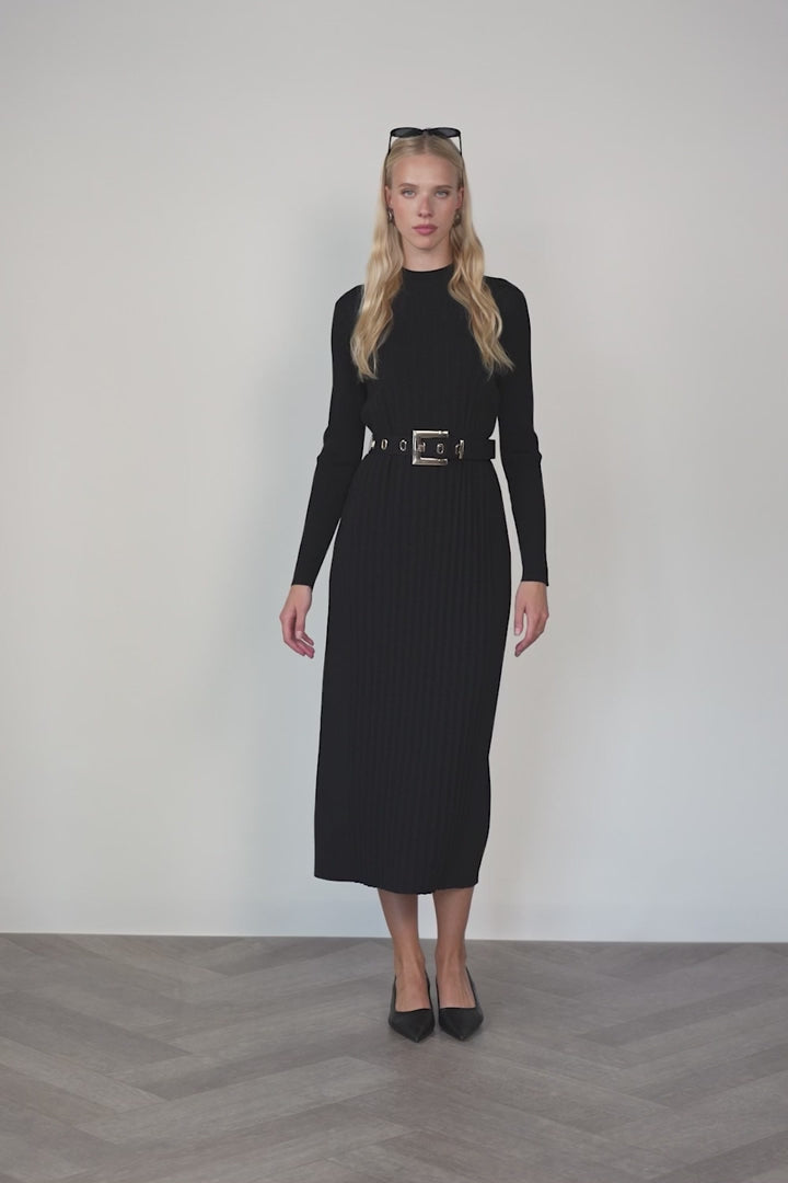 APP-F26-1186 BLACK KNIT DRESS