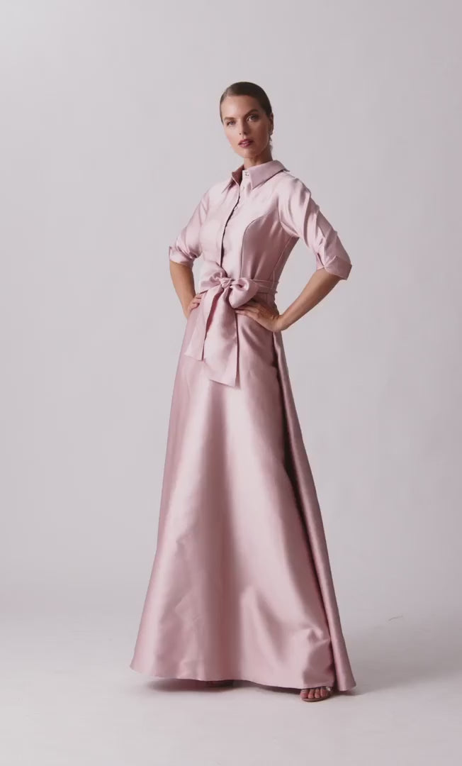 TRJ-25906 LIGHT PINK SATIN GOWN