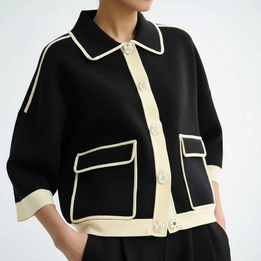 ESA-JUGLY BLACK KNIT JACKET