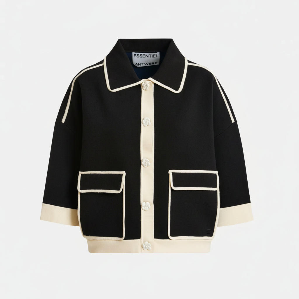 ESA-JUGLY BLACK KNIT JACKET