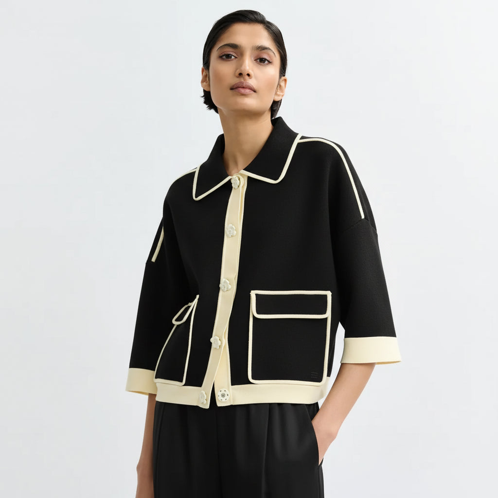 ESA-JUGLY BLACK KNIT JACKET