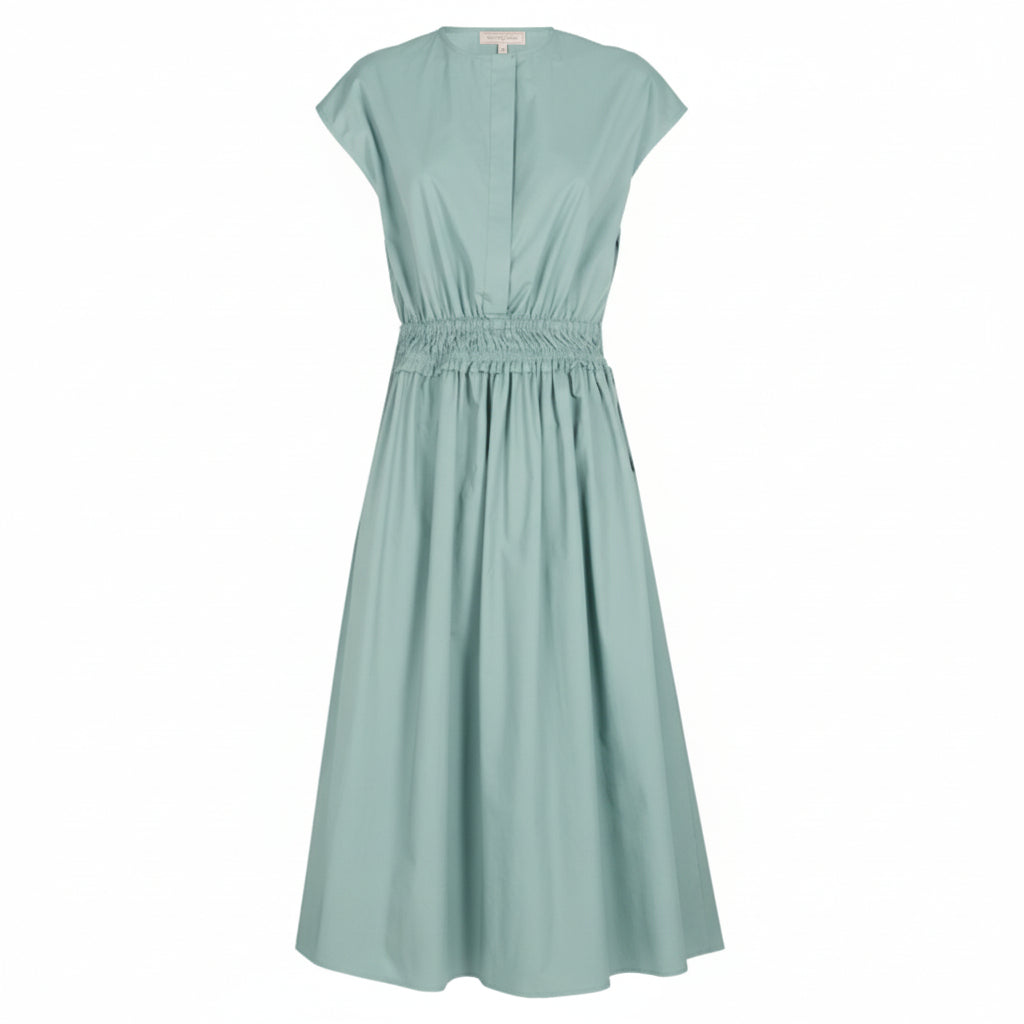 ANT-Q6601 LIGHT BLUE GATHERED DRESS