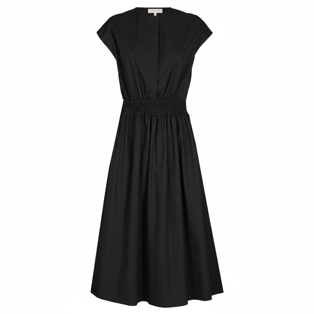 ANT-Q6601 BLACK GATHERED DRESS
