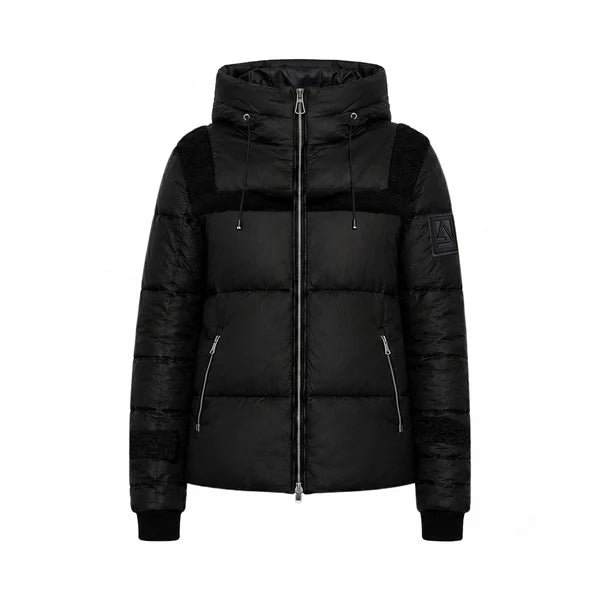 ARB-7026 BLACK PUFFER SIDE BUTTON JACKET