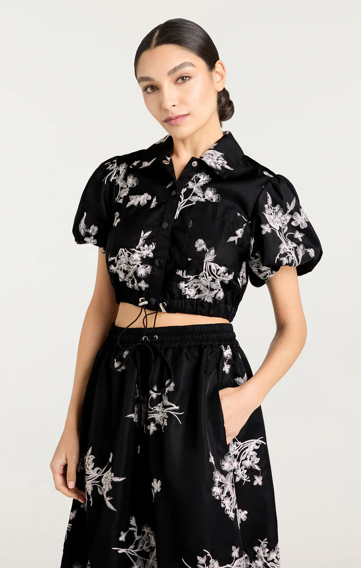 CQS-ZJ86210555Z BLACK&IVORY PRINT TOP