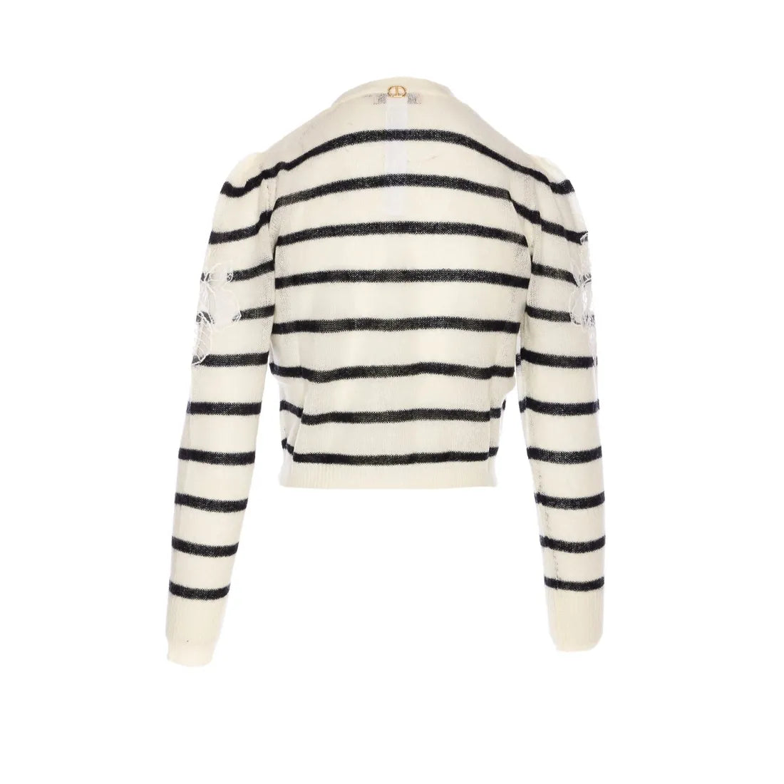 TWS-252TP3250 IVORY&BLACK STRIPED CARDIGAN