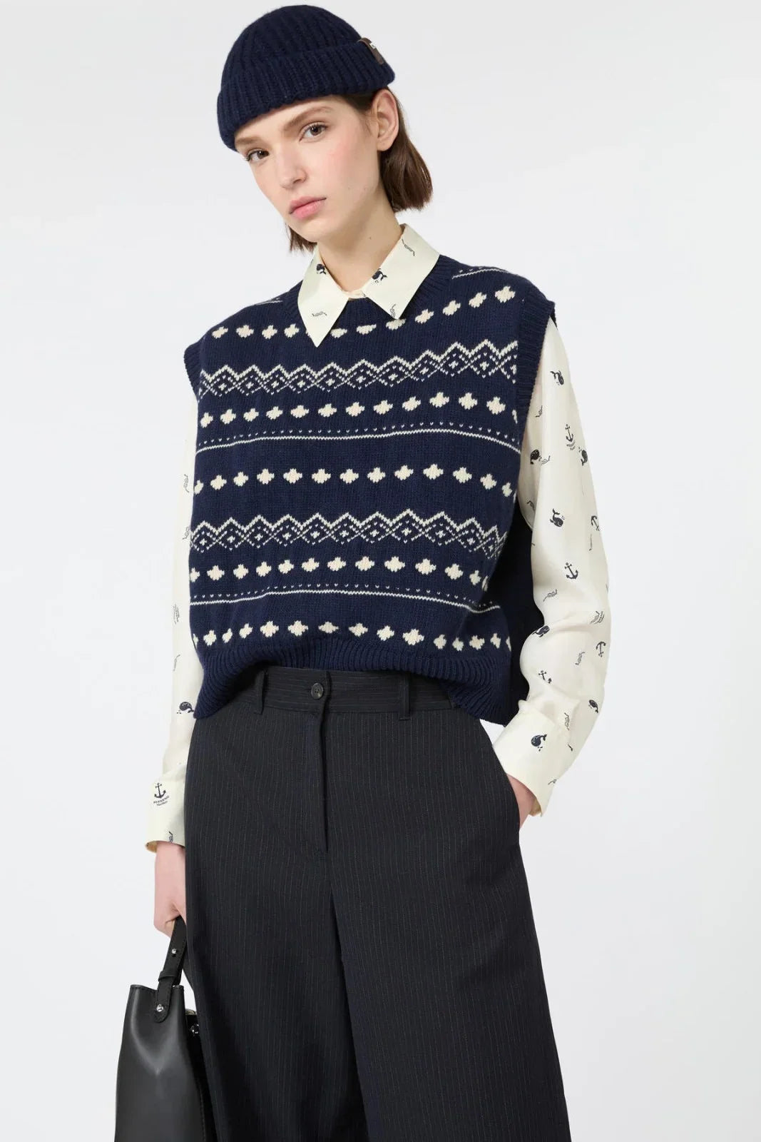 WKD-262535603 WKDSAVANA BLUE KNIT VEST