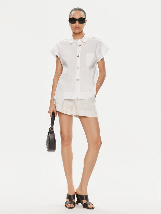 TWS-241TT2194 WHITE BUTTON BLOUSE