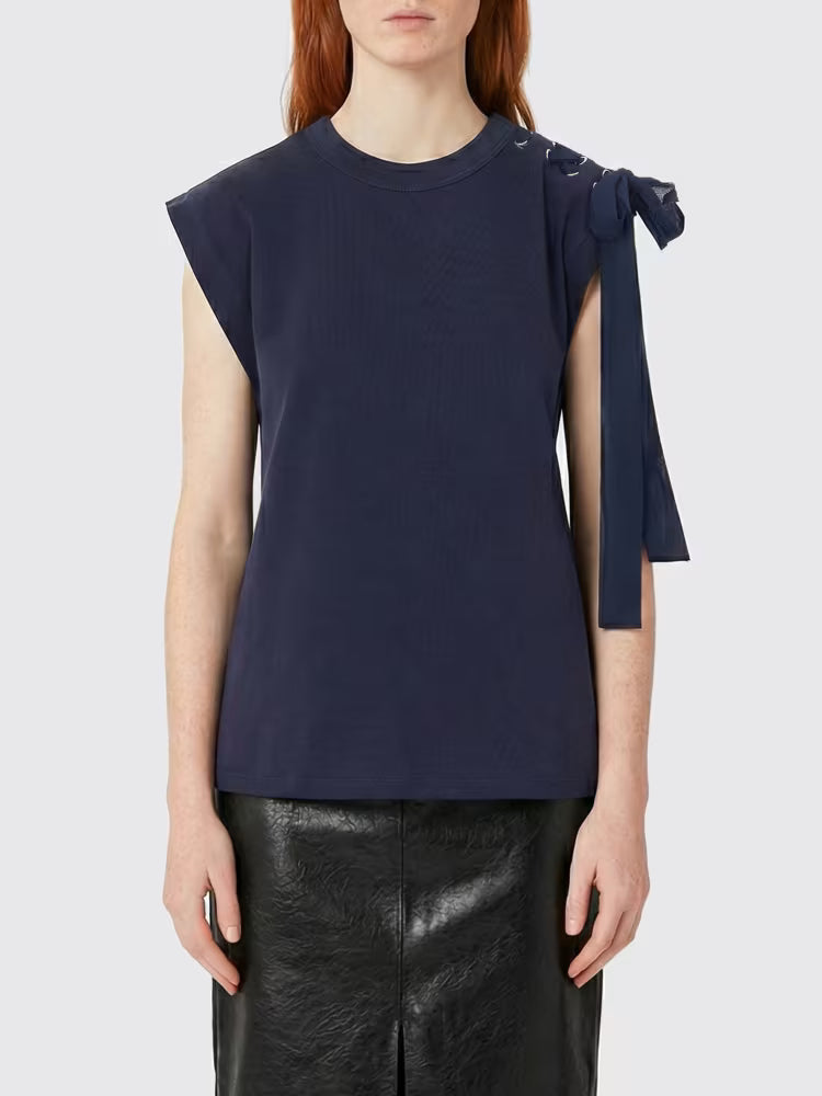 TWS-261TP2111 NAVY BOW T-SHIRT