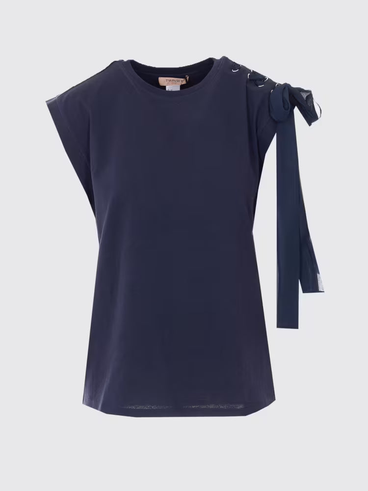 TWS-261TP2111 NAVY BOW T-SHIRT