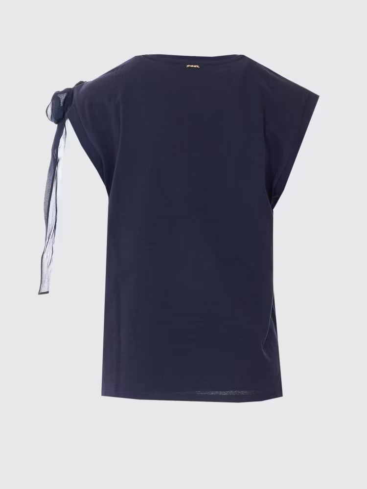TWS-261TP2111 NAVY BOW T-SHIRT