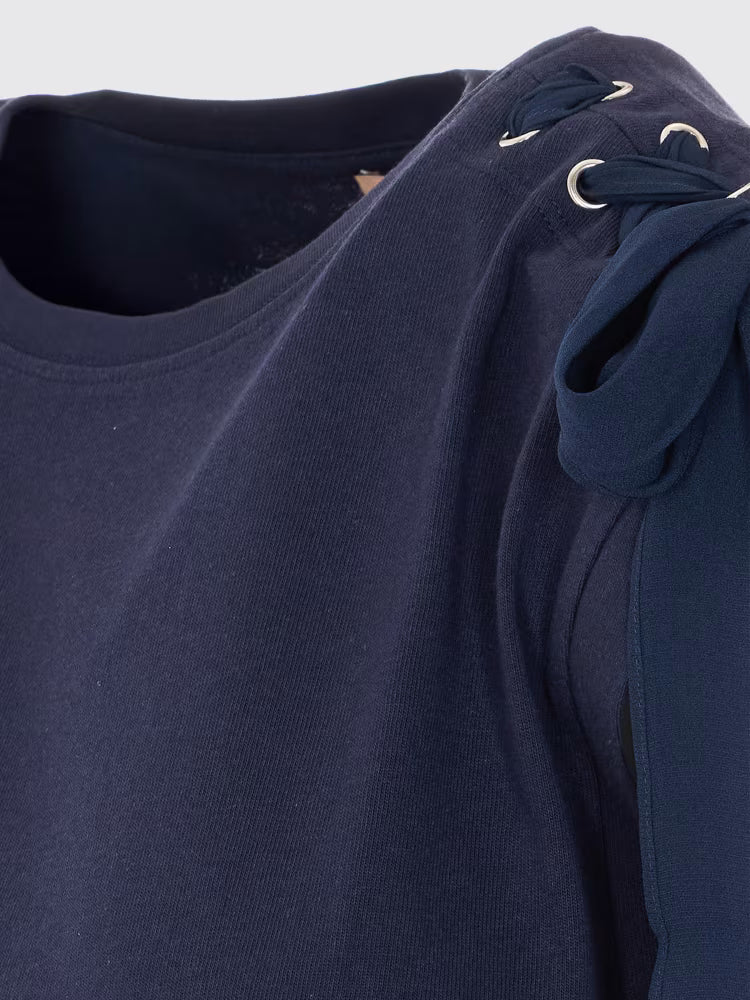 TWS-261TP2111 NAVY BOW T-SHIRT