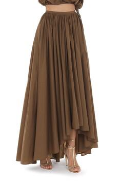PHY-V0105 BROWN CREPE SKIRT