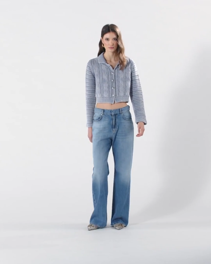 PKO-106858 CAMELLIA BLUE KNIT CARDIGAN