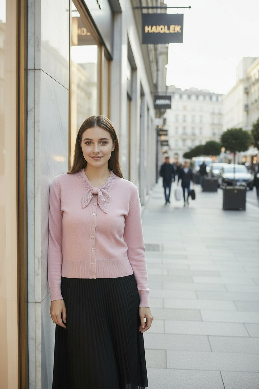 FCM-FR26T8016K4 PINK NECK TIE TOP