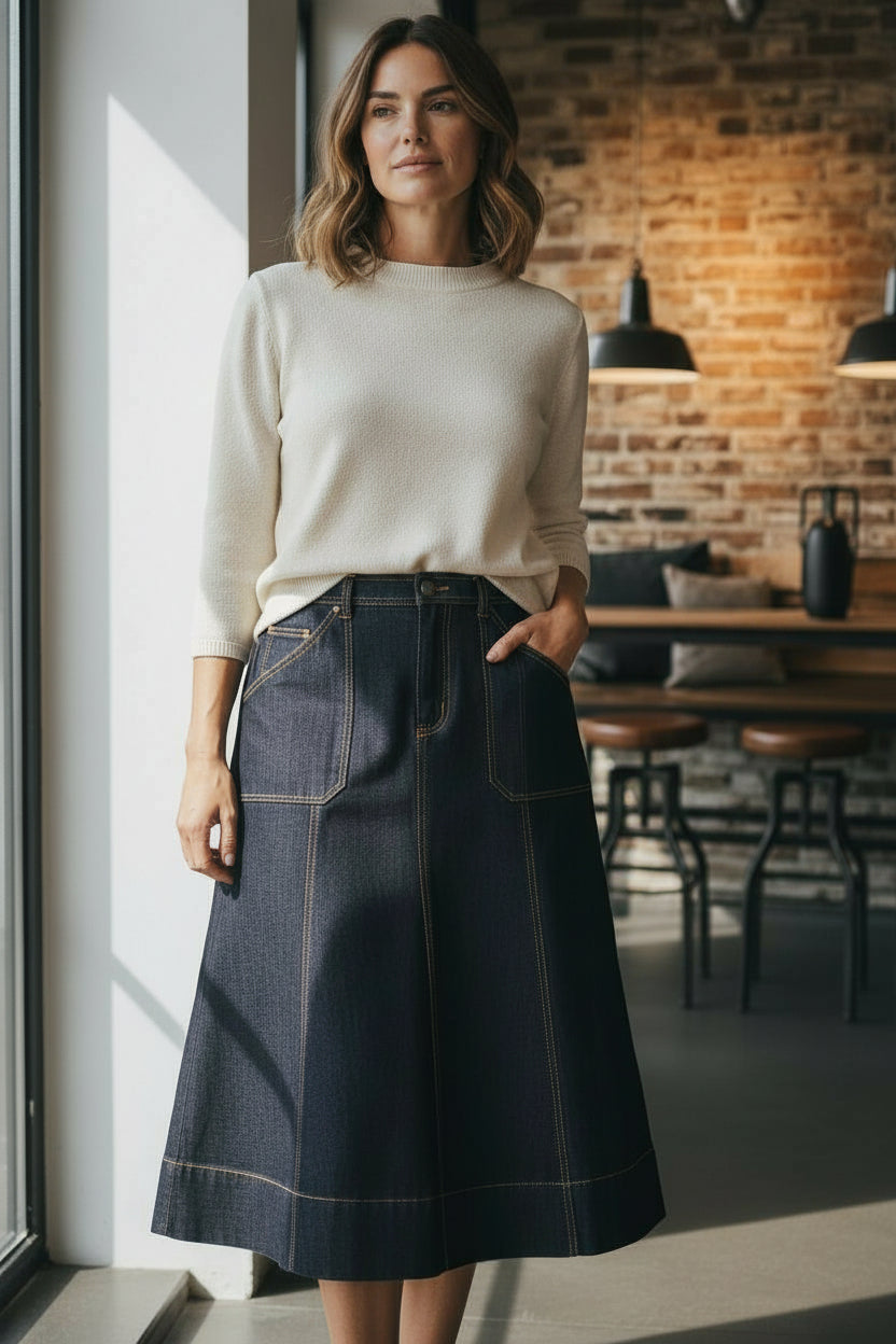 CQS-ZS566150Z DENIM LONG SKIRT