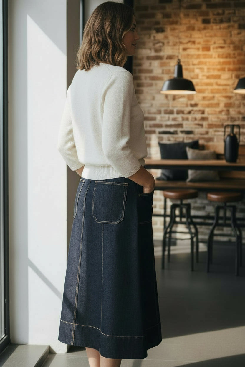 CQS-ZS566150Z DENIM LONG SKIRT