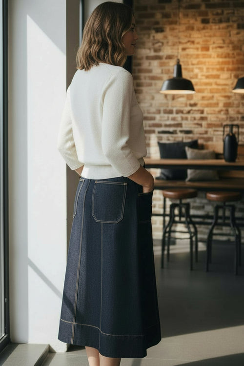 CQS-ZS566150Z DENIM LONG SKIRT