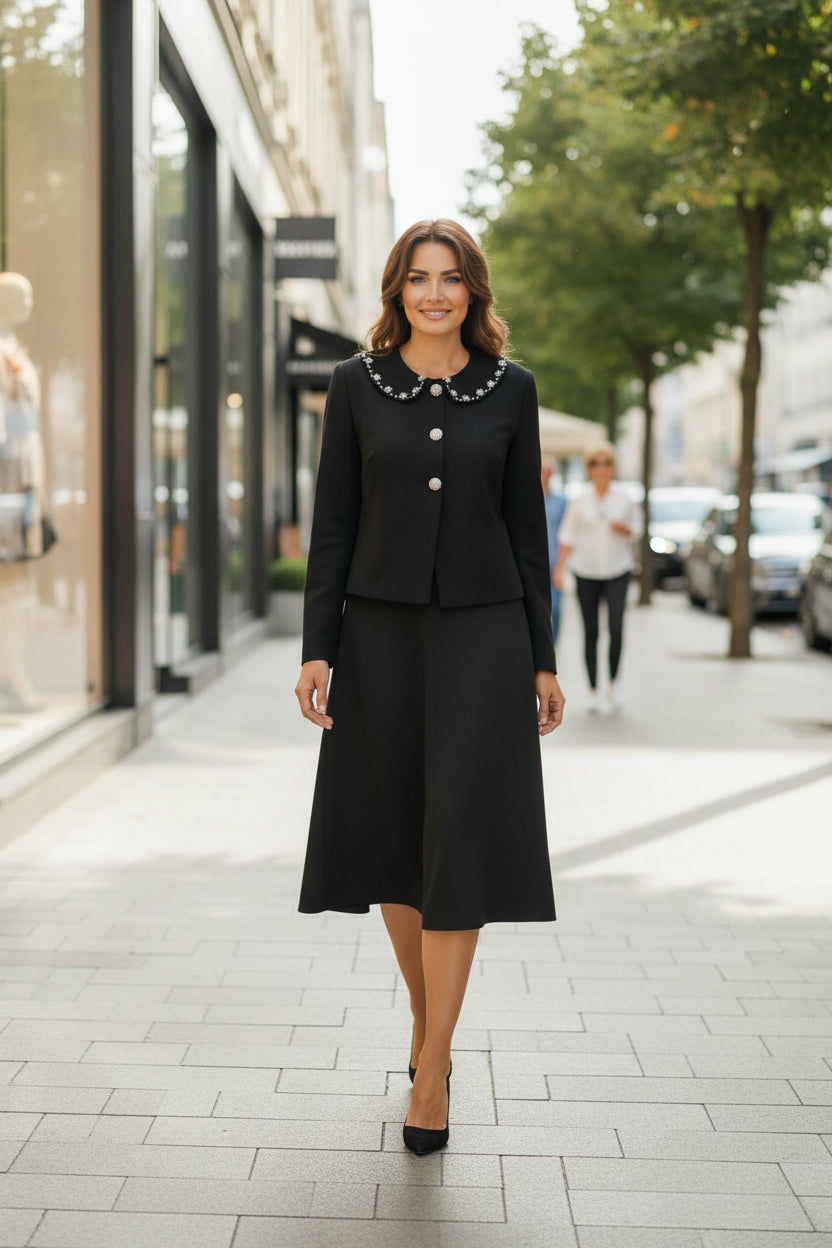 NOI-7440 BLACK EMBELLISHED JACKET