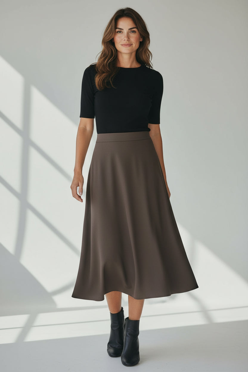 FRL-2516-59 BROWN SKIRT