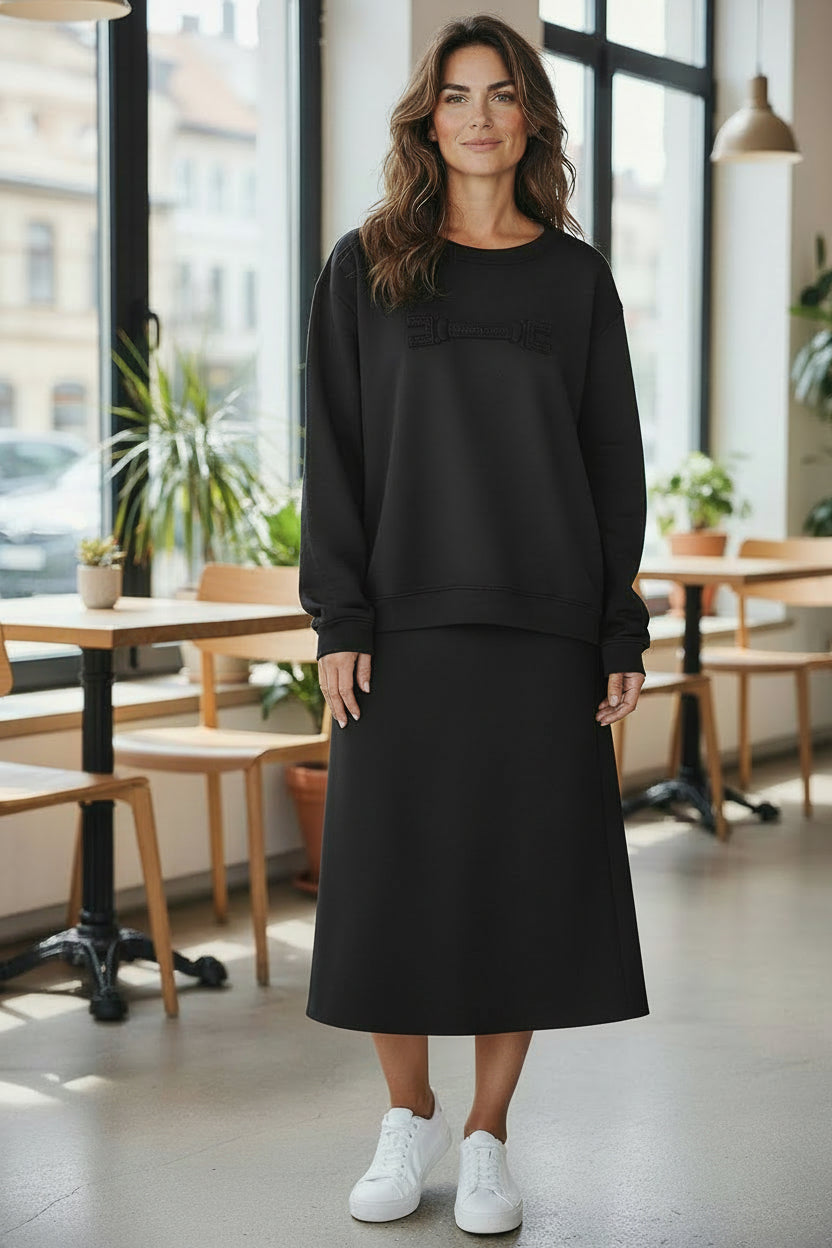 ELS-MD03P61 BLACK LOGO SWEATSHIRT