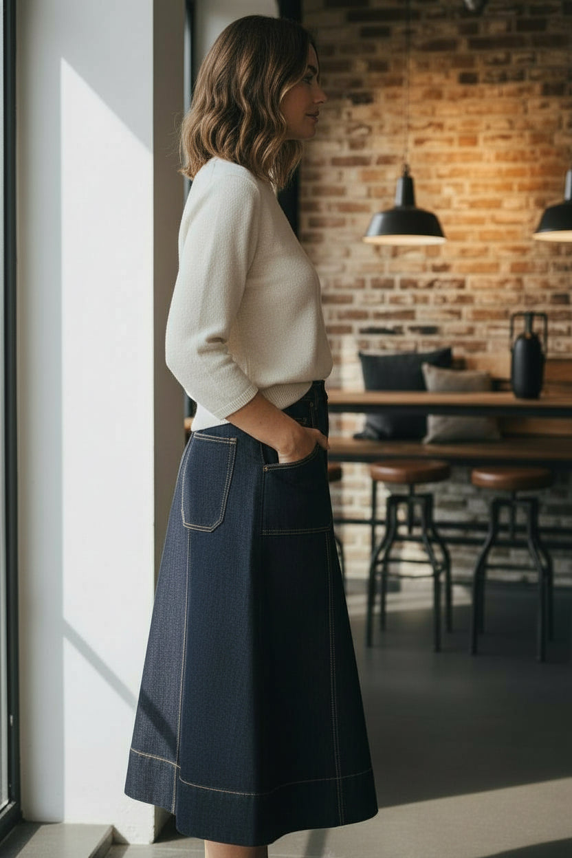 CQS-ZS566150Z DENIM LONG SKIRT