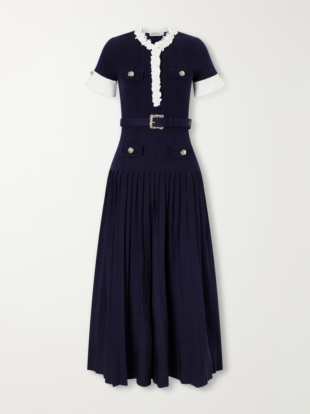SPO-AW26-101C NAVY RIB KNIT DRESS