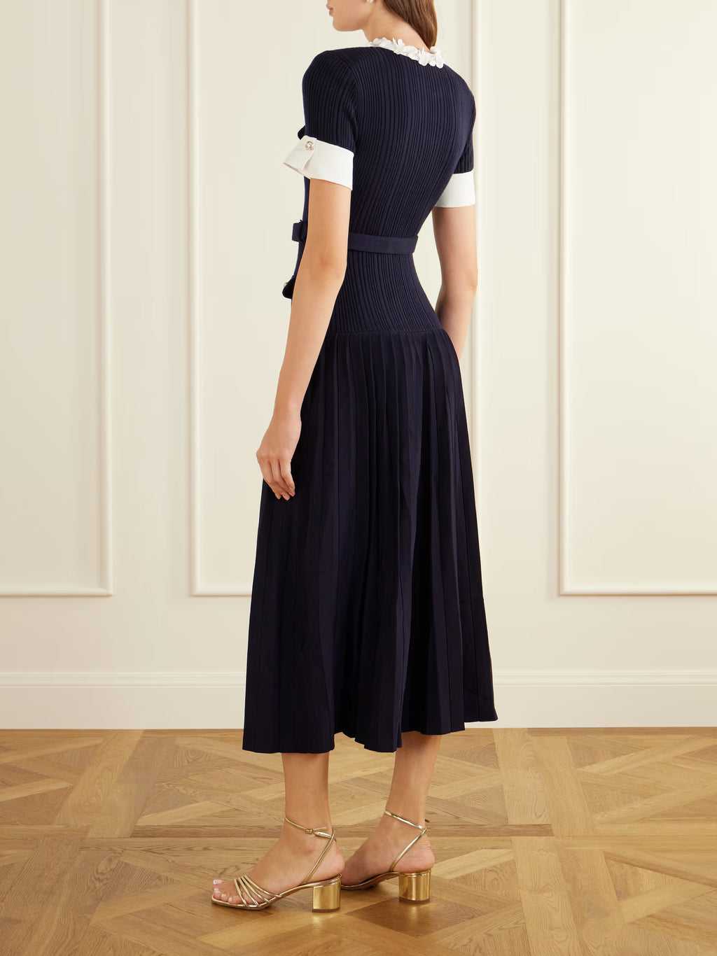 SPO-AW26-101C NAVY RIB KNIT DRESS