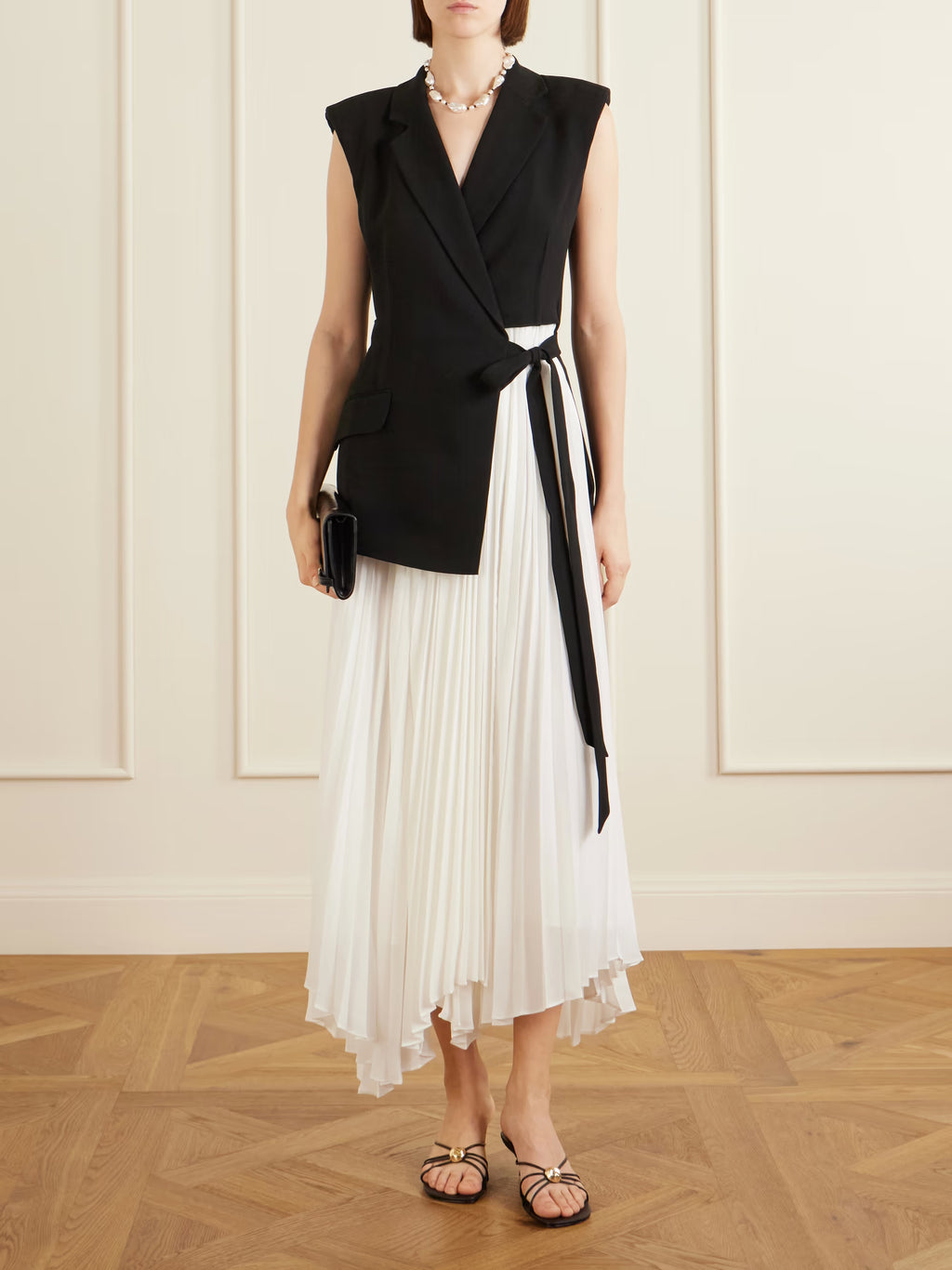 SMK-HELENA BLACK&WHITE COMBO BLAZER DRESS