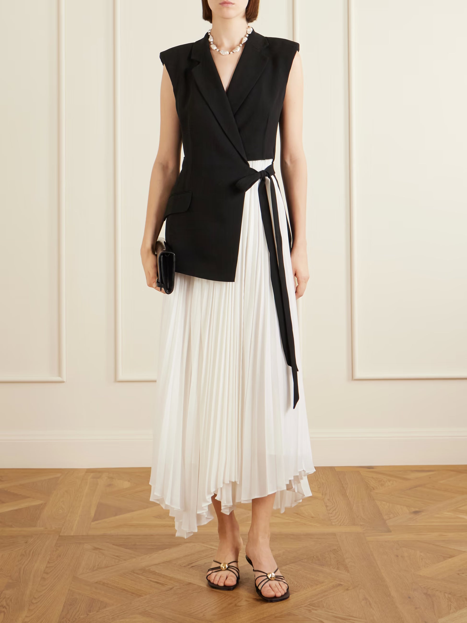 SMK-HELENA BLACK&WHITE COMBO BLAZER DRESS