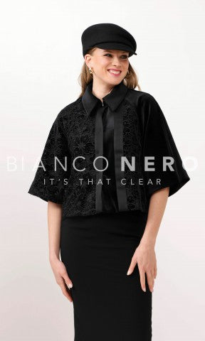 BNI-Y-2330 BLACK LACE VELVET TOP
