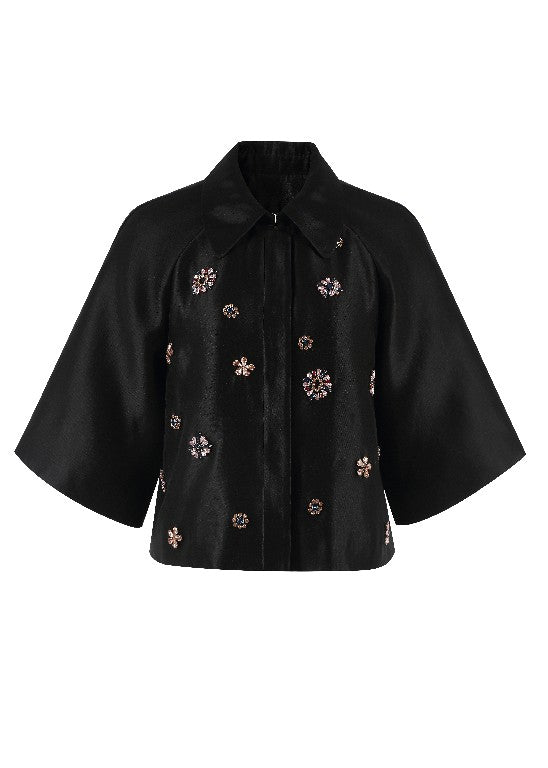 BNI-Y-2423 BLACK SATIN STONES TOP