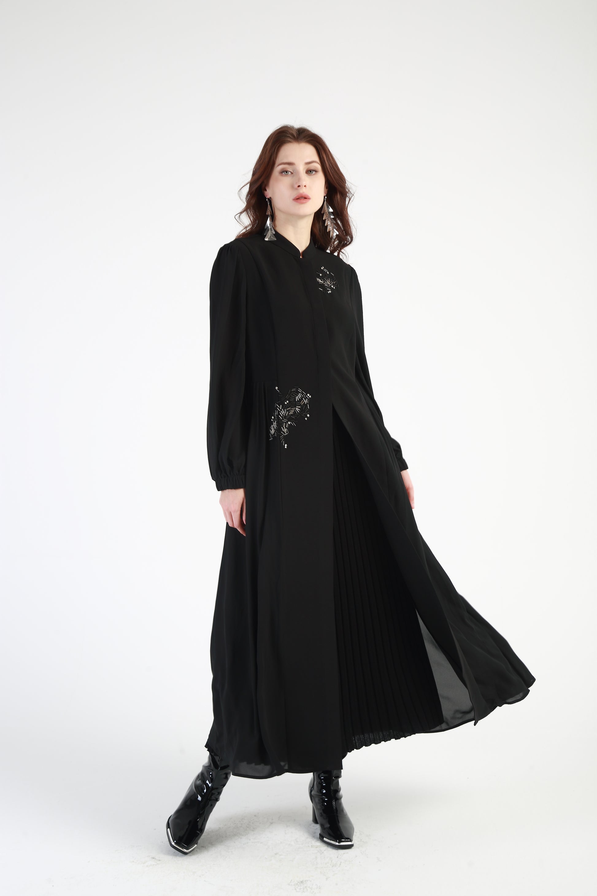 BNI-Y-24368 BLACK DETAIL DRESS