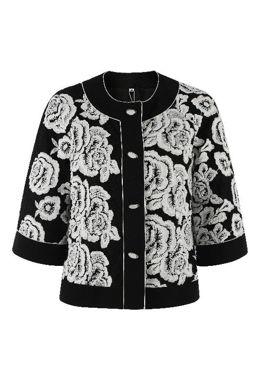 BNI-Y-2453 BLACK&WHITE FLORAL TOP