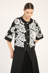 BNI-Y-2453 BLACK&WHITE FLORAL TOP