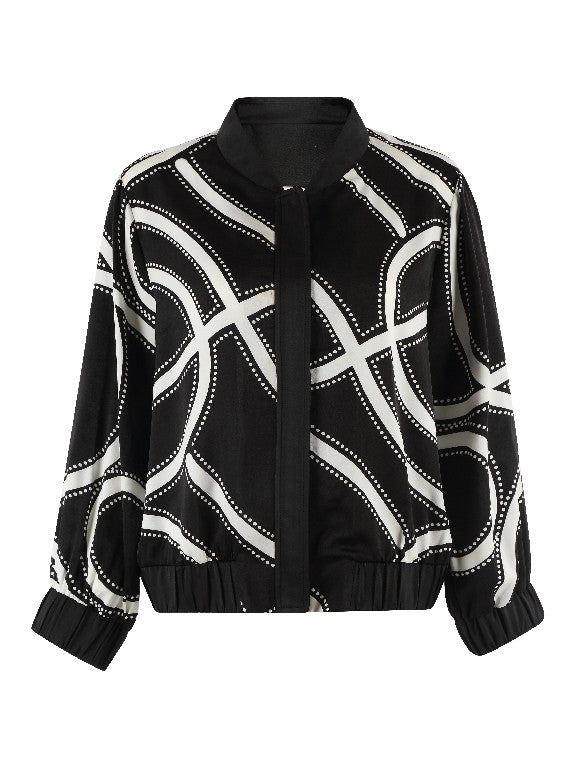BNI-ZP-68 BLACK&WHITE PRINT JACKET