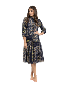LTE- TN23226-A NAVY FLORAL DRESS