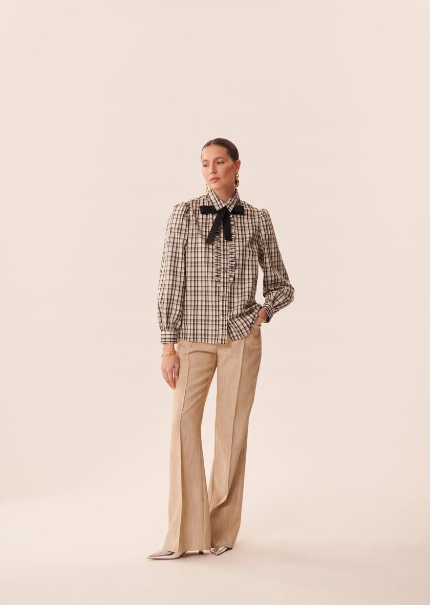TAJ-TRCHE08TR107 CHERI CHECK BLOUSE