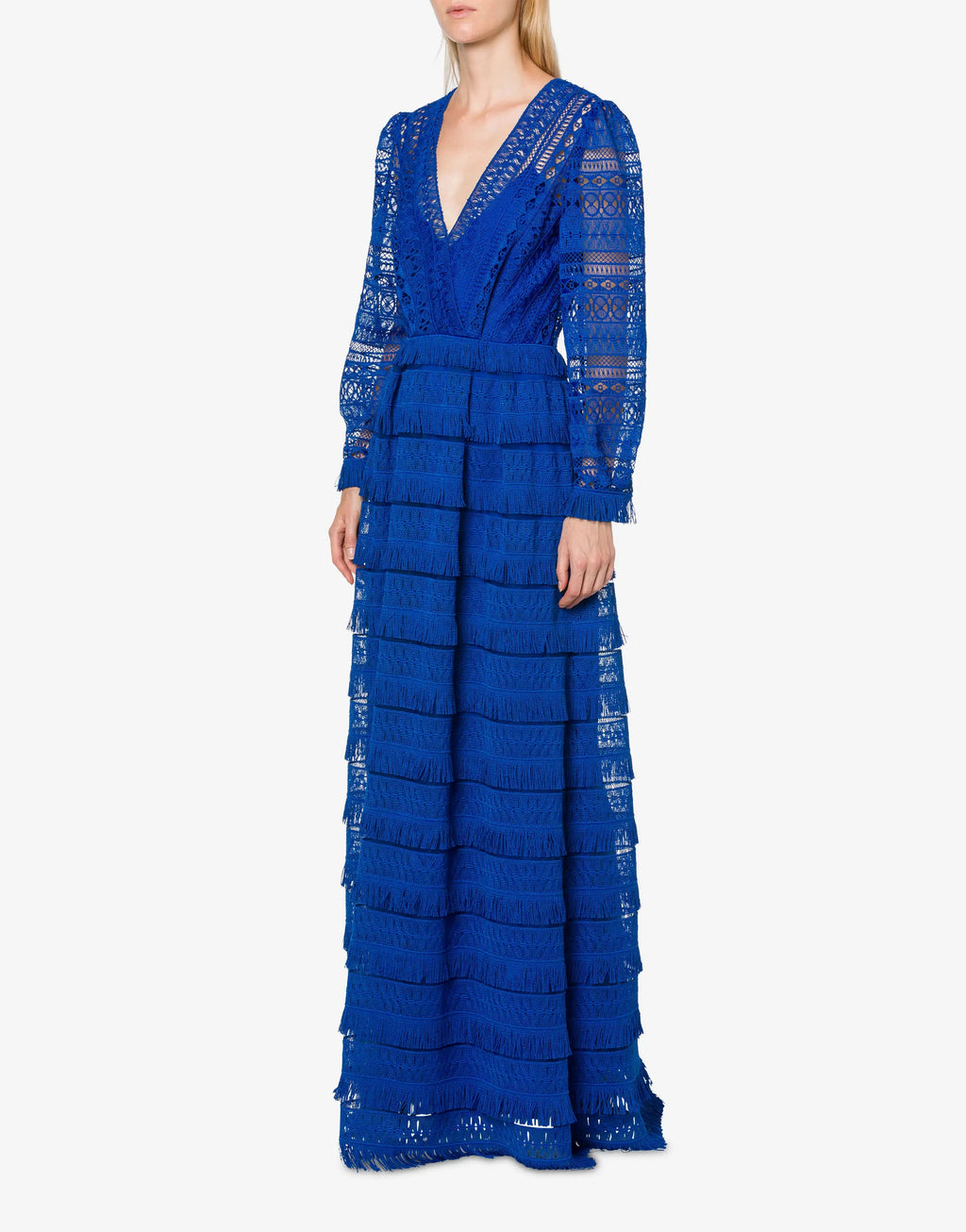 ABF-0453 BLUE MACRAME GOWN