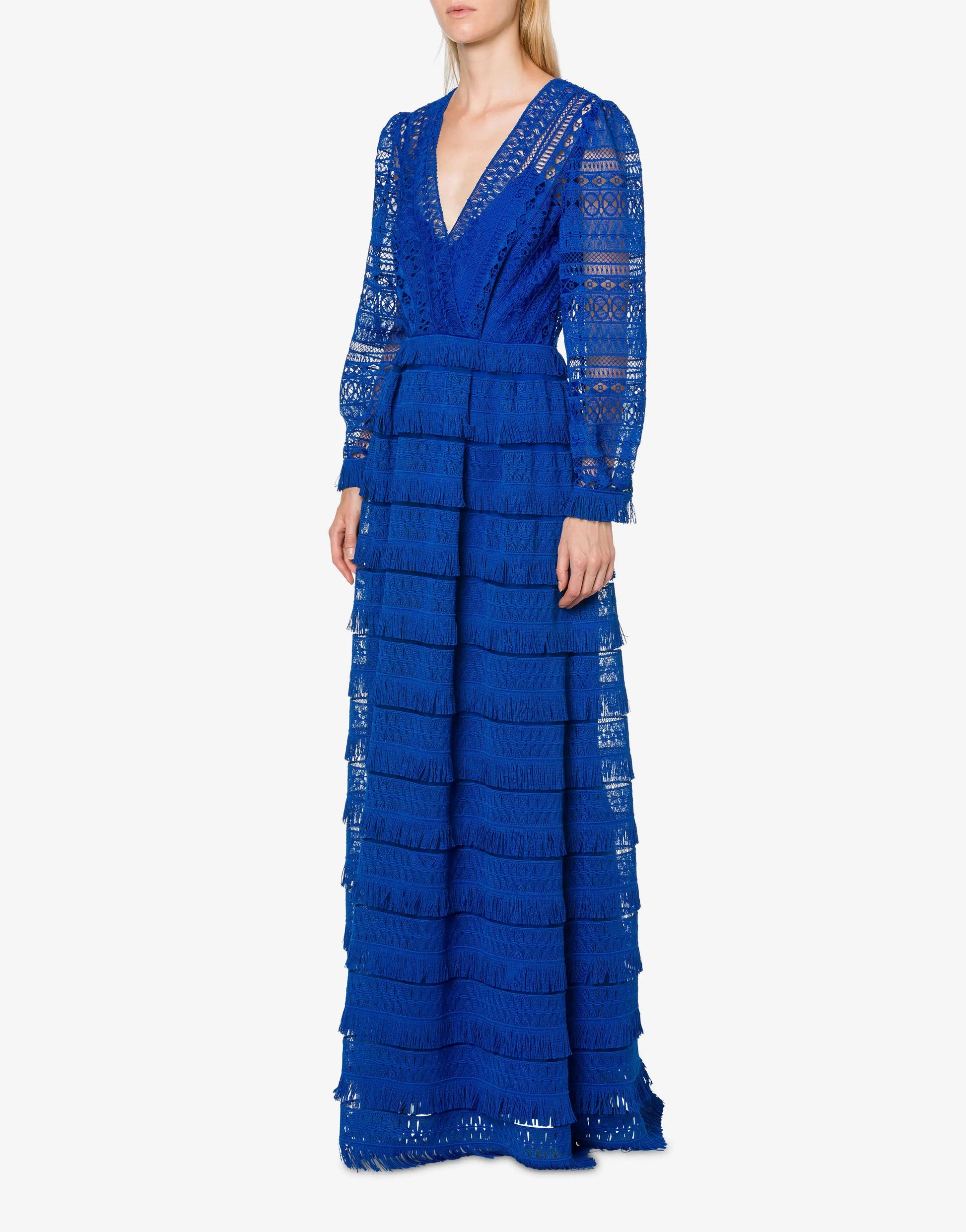 ABF-0453 BLUE MACRAME GOWN