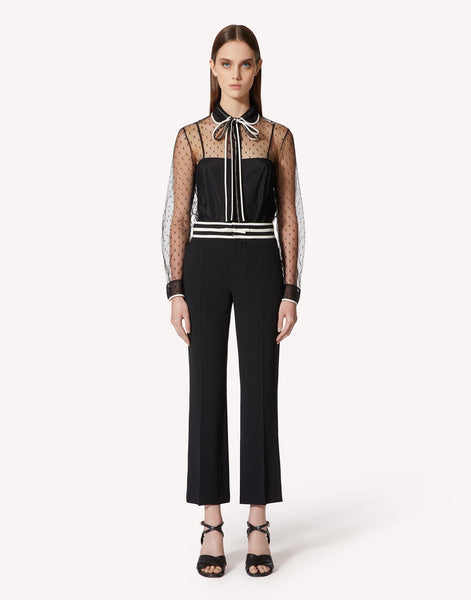 RDV-2R3ABK956PY BLACK&BEIGE BLOUSE