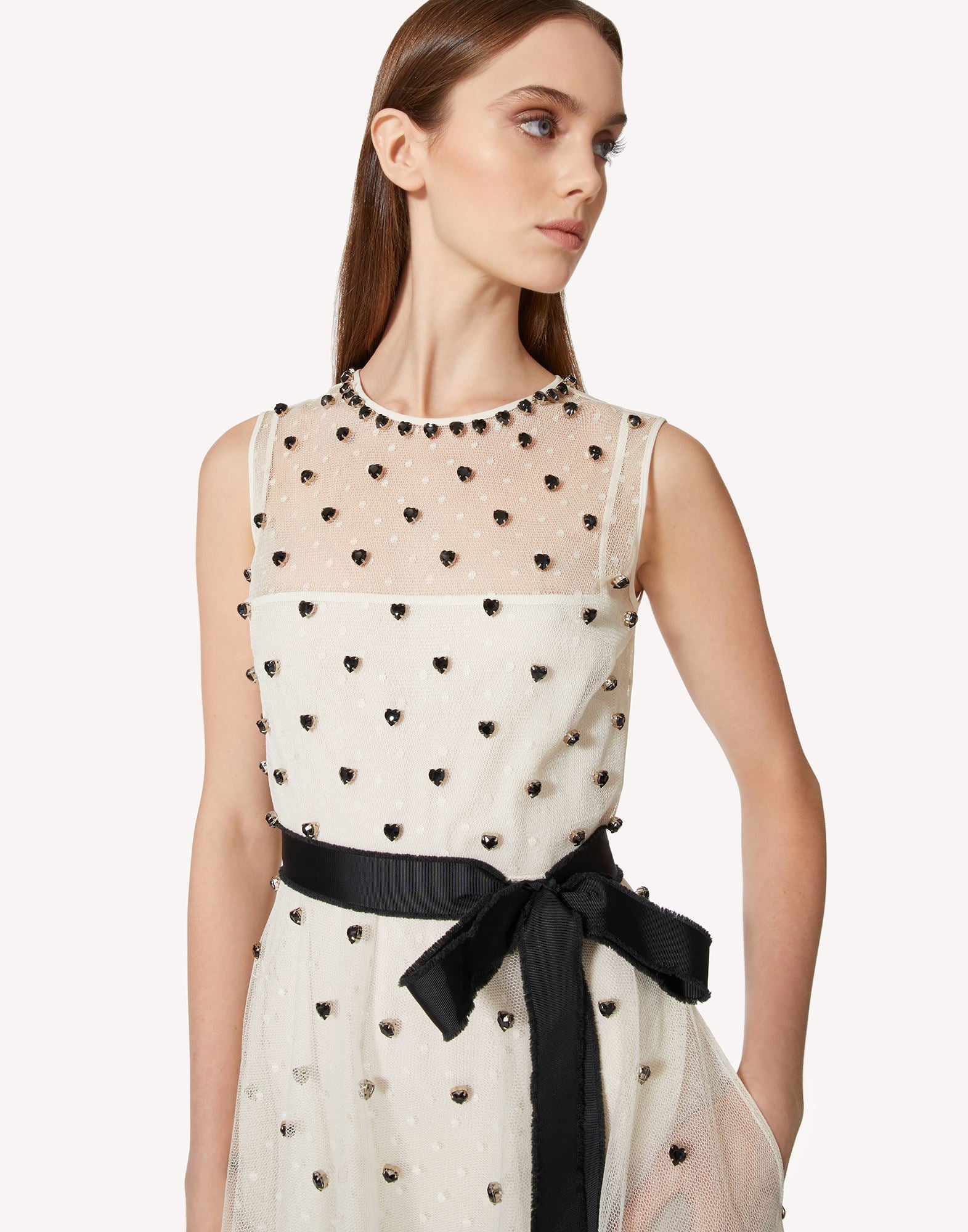 RDV-2R3VA22V6S4 CREAM HEART STN DRESS
