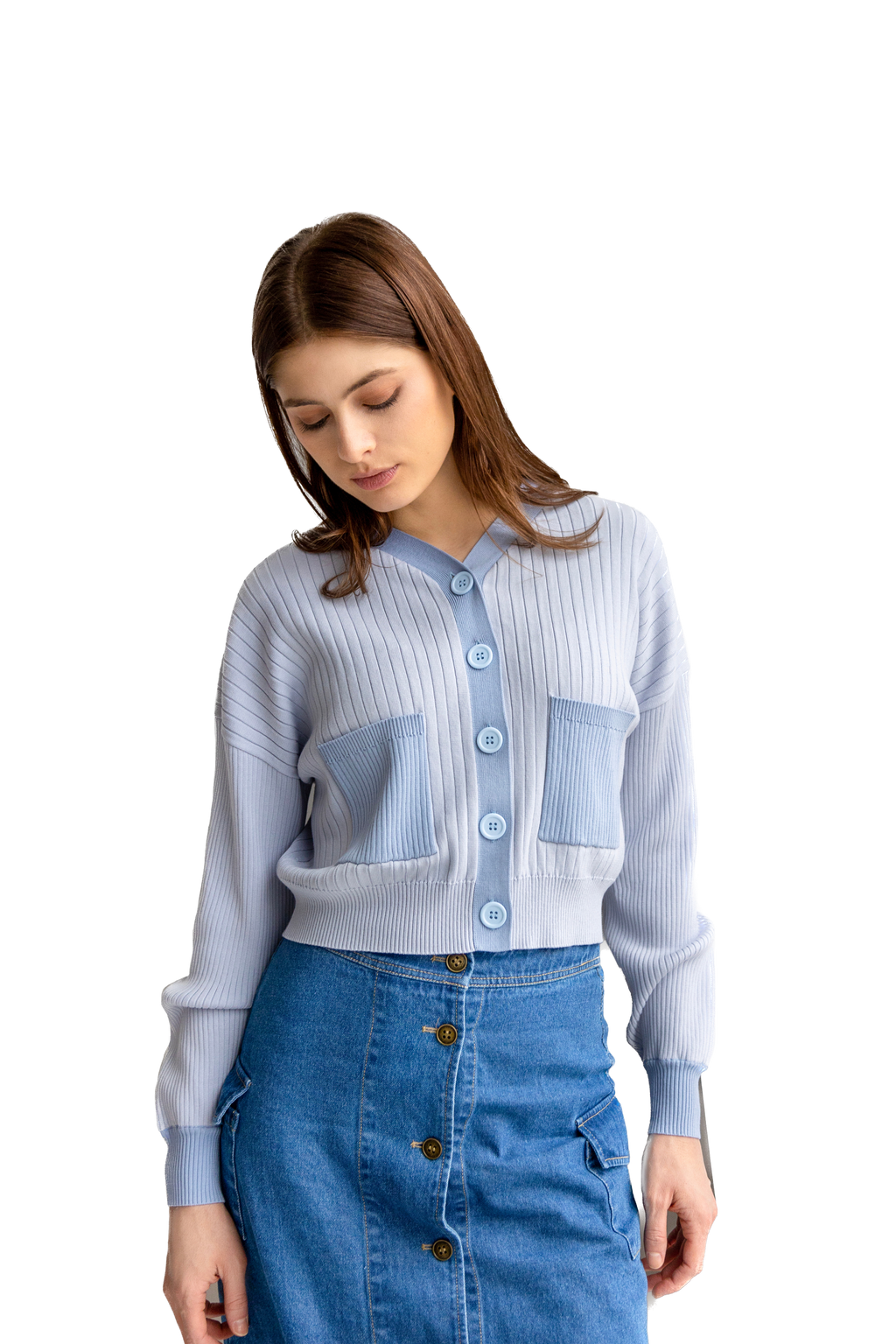 MUN-FRMN3079LB BLUE CARDIGAN